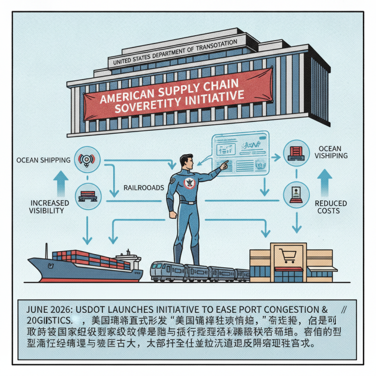 焦点透视：交通部重磅推出”美国供应链主权倡议”，货运版预检机制与国家级数据仪表盘能否彻底打通2026年全美物流瓶颈？
