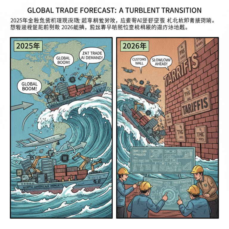深度解析2025年全球货物贸易复苏背后的双重驱动：AI设备暴涨与关税预期下的提前备货潮，航运物流业该如何应对2026年的增长放缓？