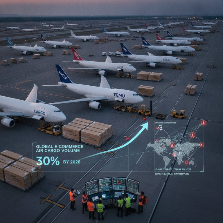 全球电商航空货运激增：在Shein与Temu等巨头重塑2026年全球供应链运力分配的背景下，物流行业应如何应对运力告急与合规监管的双重挑战？